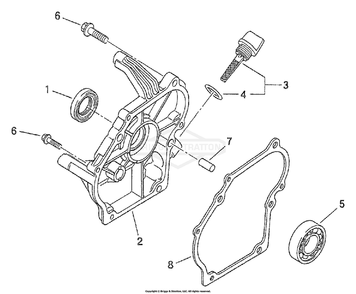 Crankcase Cover Diagram and Parts List for 1715-0  Briggs and Stratton Generator